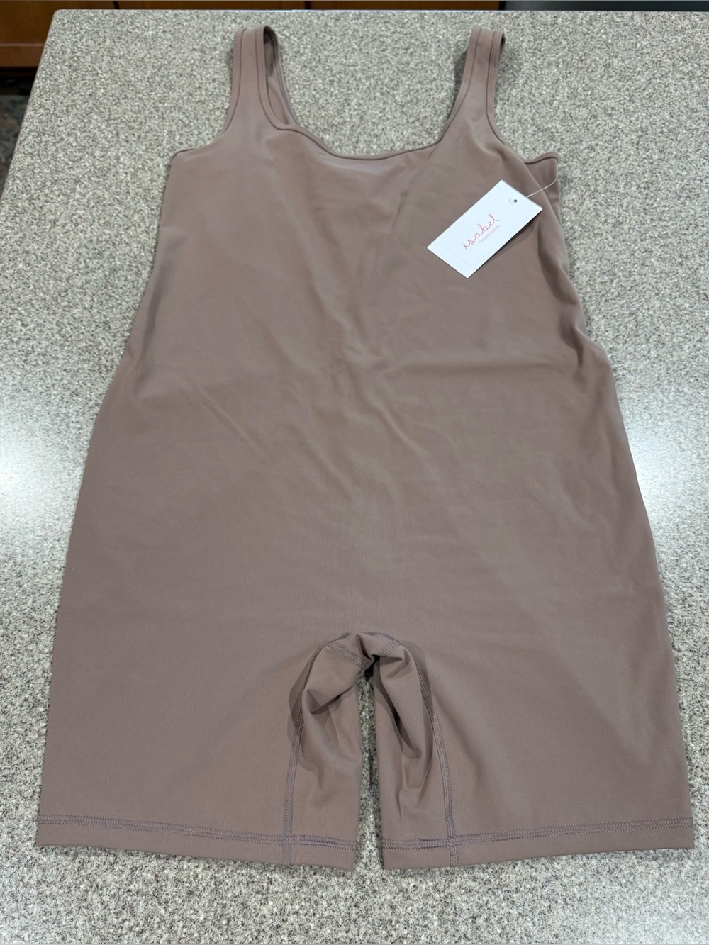 Isabel by Ingrid & Isabel-Women’s Short Maternity Jumpsuit, Taupe, Size M, NWT! - Picture 2 of 4